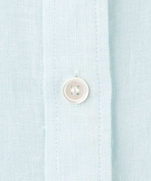 23区 L 【Oggi7月号掲載/洗える】LIBECOリネン クロップド デザイン シャツ スカイブルー系