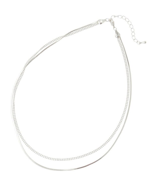 AMERICAN HOLIC 2連ワイドチェーンネックレス Silver