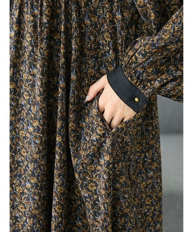 CRAFT STANDARD BOUTIQUE レーヨンキルト切替ワンピース Flower