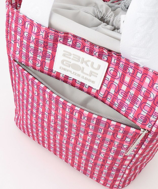 23区GOLF 【UNISEX】オリジナルギンガムチェック 保冷カートバッグ ピンク系3