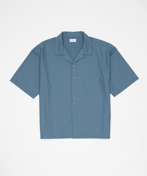 WEGO 【ユニセックス着用ITEM/SMLサイズ展開】 TRオープンカラーシャツ（SS） サックス