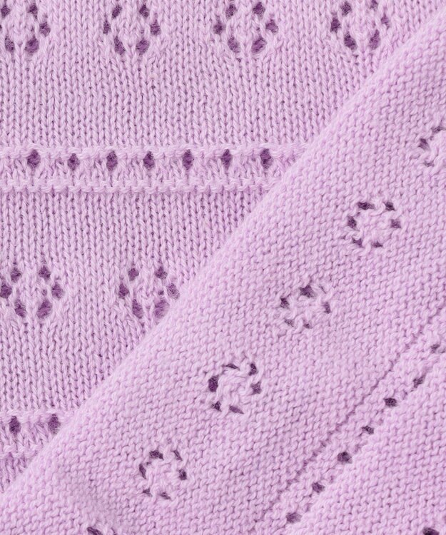 組曲 KIDS 【90-100㎝】フラワーアイレット カーディガン ラベンダー系