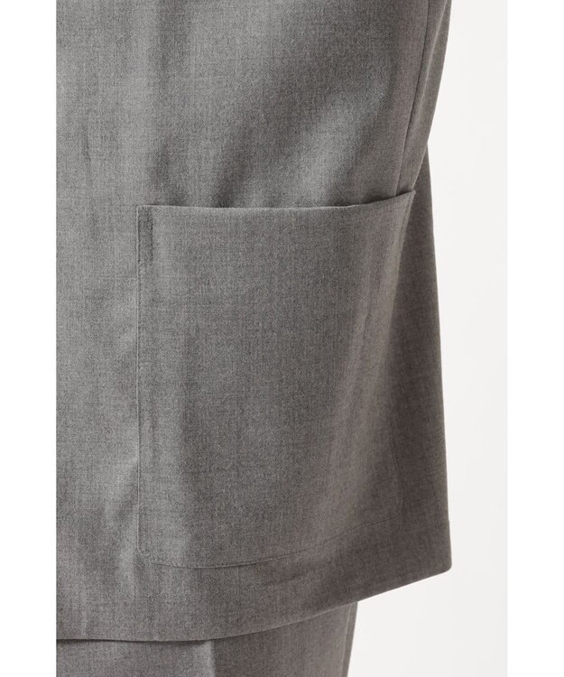 DAKS グレーフランネル テーラード オーバーシャツ グレー