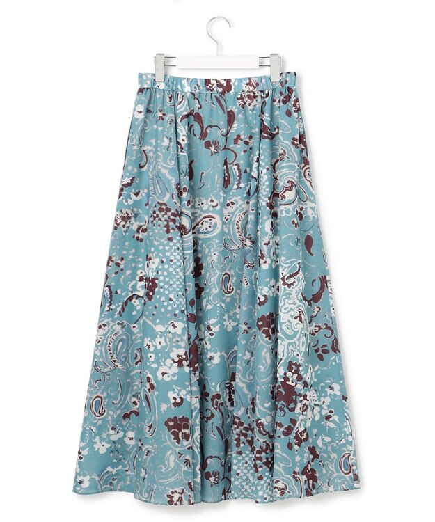 23区 【先行予約】Ericaランダムペイズリープリント フレアスカート ブルー系