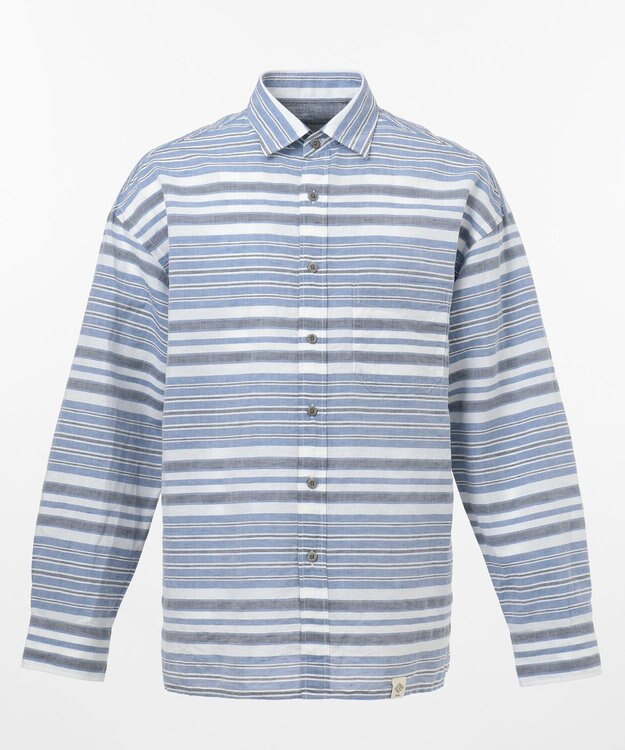 JOSEPH ABBOUD MOUNTAIN 【SPACE】OGビッグボーダー シャツ サックスブルー系2