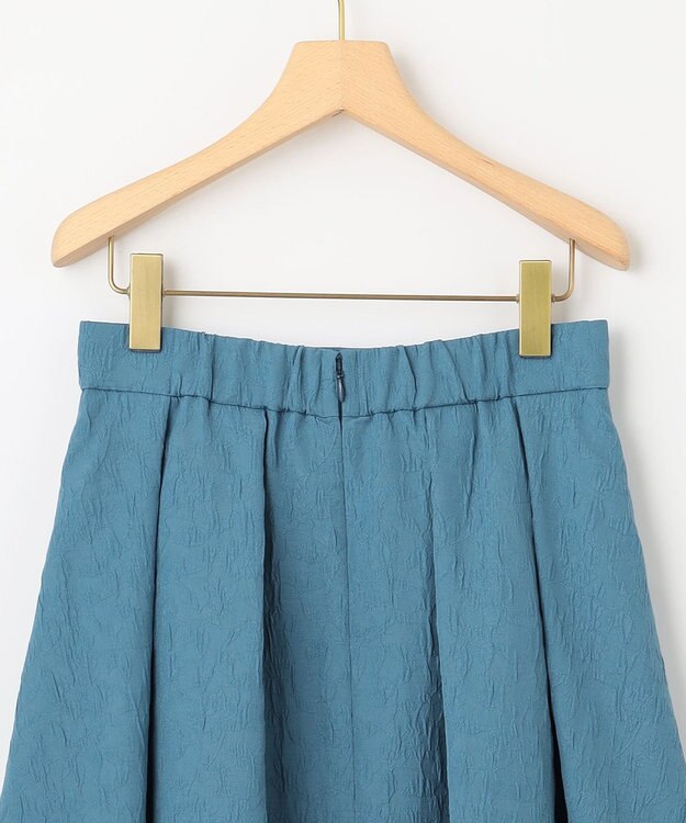 組曲 【WEB限定カラーあり】フラワーラメジャカード フレアスカート ブルー系