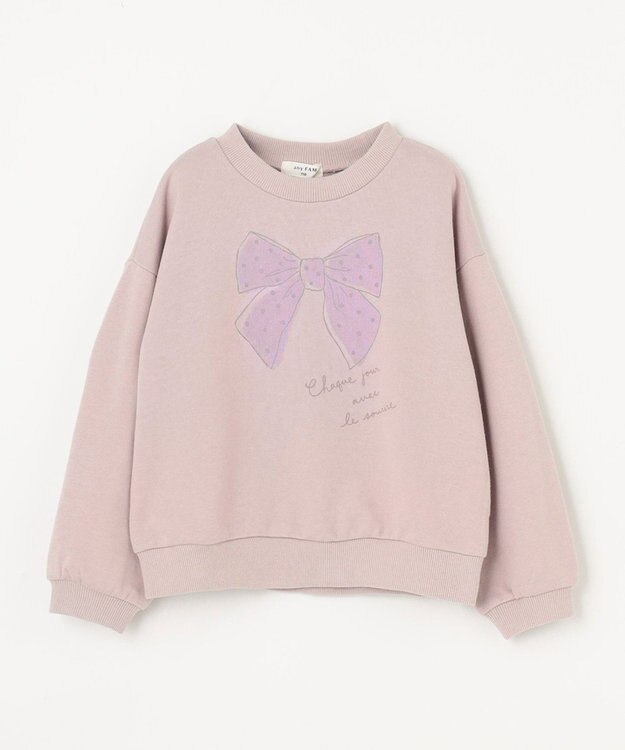 ANY KIDS 【WEB限定】7days 裏毛 トレーナー ミルクティ×リボン