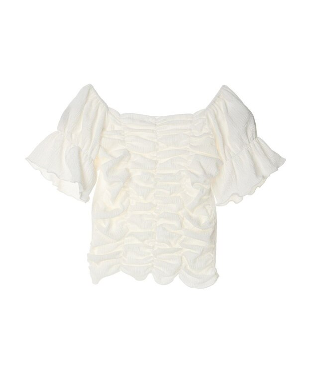 earth music&ecology カットシャーリングプルオーバー White