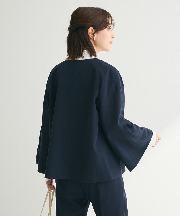 Green Parks ef-de タック袖ラグランジャケット Dark Navy