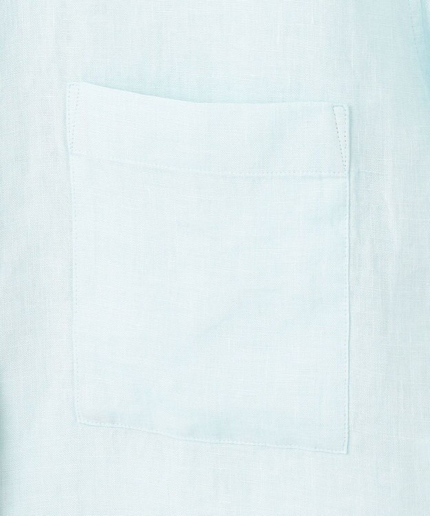 23区 L 【Oggi7月号掲載/洗える】LIBECOリネン クロップド デザイン シャツ スカイブルー系