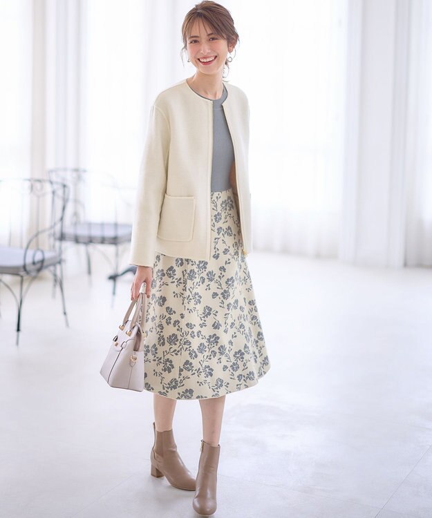 ANY SIS 【2WAY】ショートリバーシブル コート アイボリー×ライトベージュ