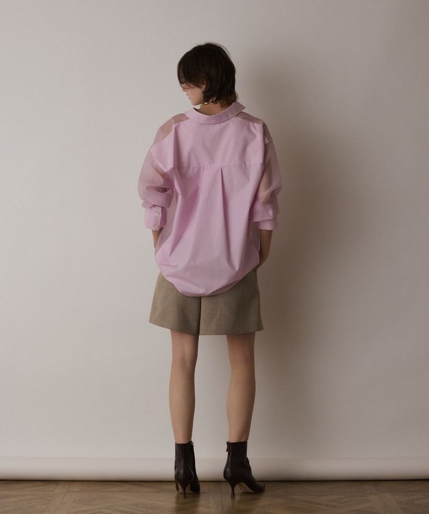 GRACE CONTINENTAL シアーコンビオーバーシャツ ピンク