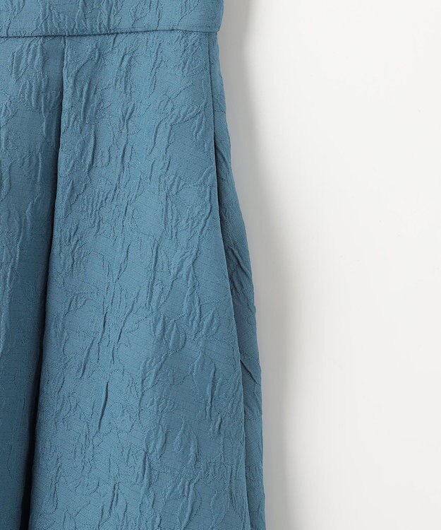 組曲 【WEB限定カラーあり】フラワーラメジャカード フレアスカート ブルー系