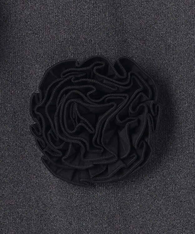 組曲 S 【組曲×setsuko sagittaire】ボンボンフラワー襟付き ニット グレー系