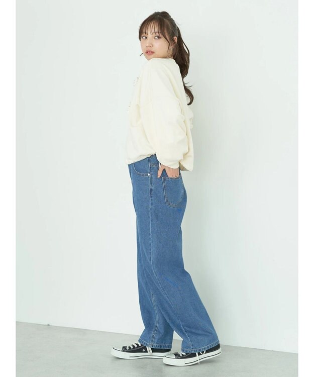 earth music&ecology 裏毛ドロストプルオーバー Ivory