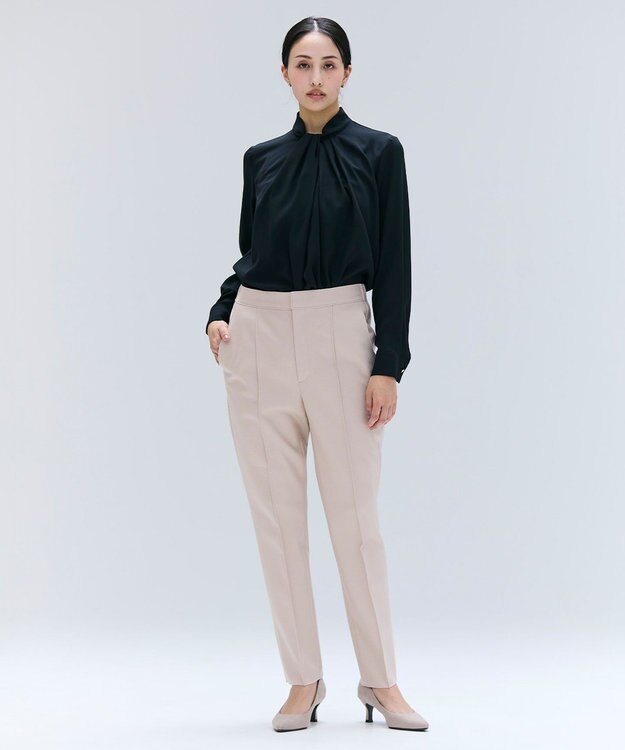 BEIGE， 【Lsize・セットアップ対応】CORBY / ウールピンタックバックサイドゴムパンツ Nude