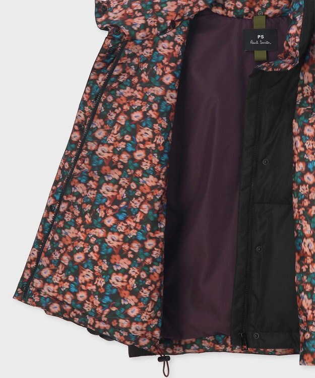 Paul Smith Tea Floral ボンネットフード ショートダウン ブラック