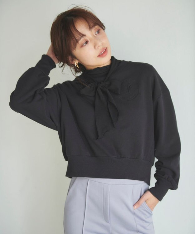 Feroux 【洗える】ロゴ刺繍裏毛 プルオーバー ネイビー系