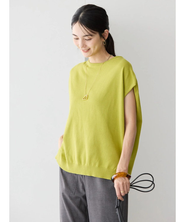 AMERICAN HOLIC ノースリーブニットプルオーバー Lime Green