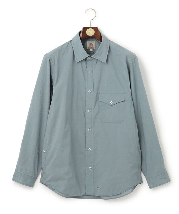 J.PRESS MEN ナイロンリップレギュラーカラー シャツブルゾン サックスブルー系