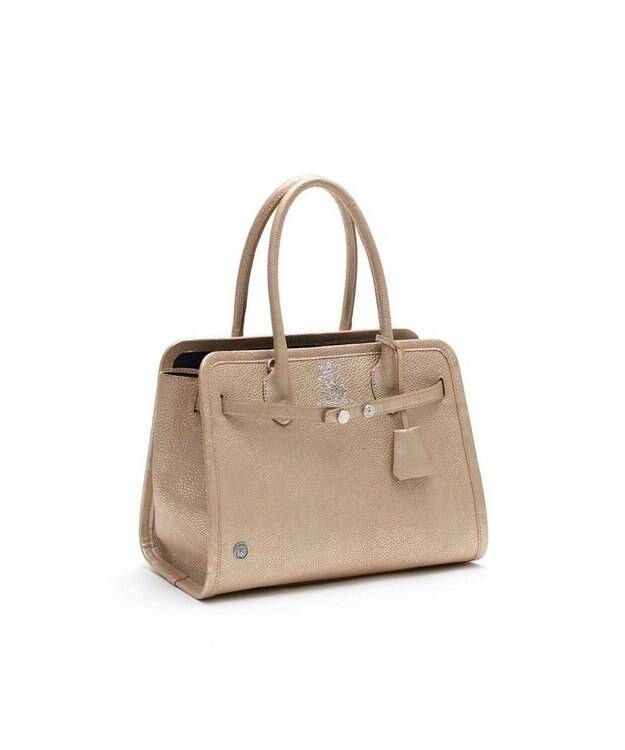 A.D.M.J. 【牛革】メタリックレザー/ヘリ巻きベルトトートM(Dカン+) ゴールド