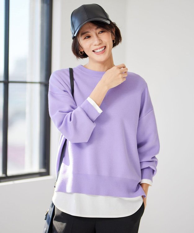 自由区 【WEB&一部店舗限定】スムージーカラー ニット [WEB限定]ラベンダー