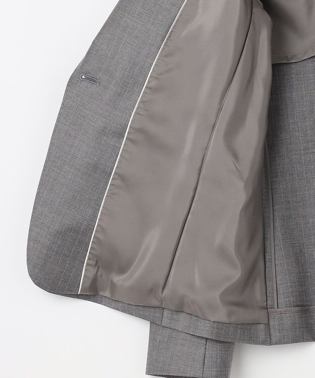 23区 S 【セットアップ対応】ファインネスウール ジャケット グレー系ストライプ