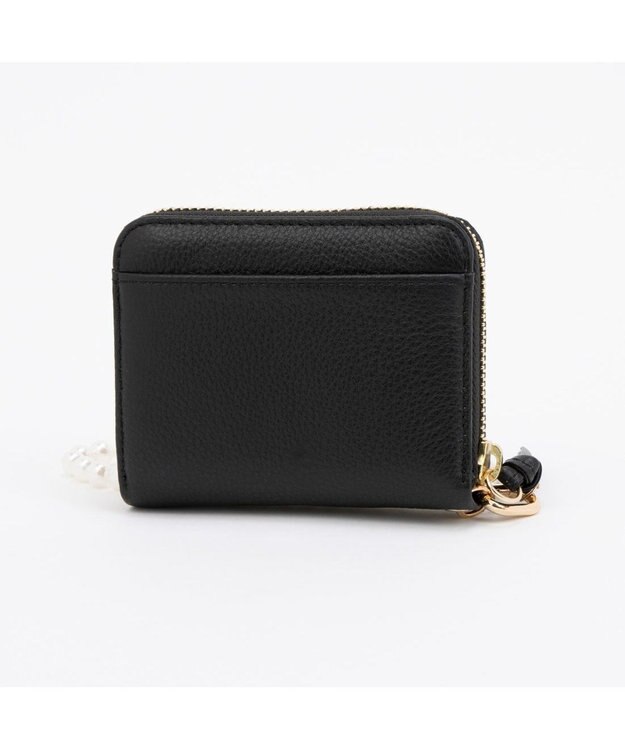 UNBILLION ペルケ perche / パール調ストラップ・ジャバラカードウォレット シルバー