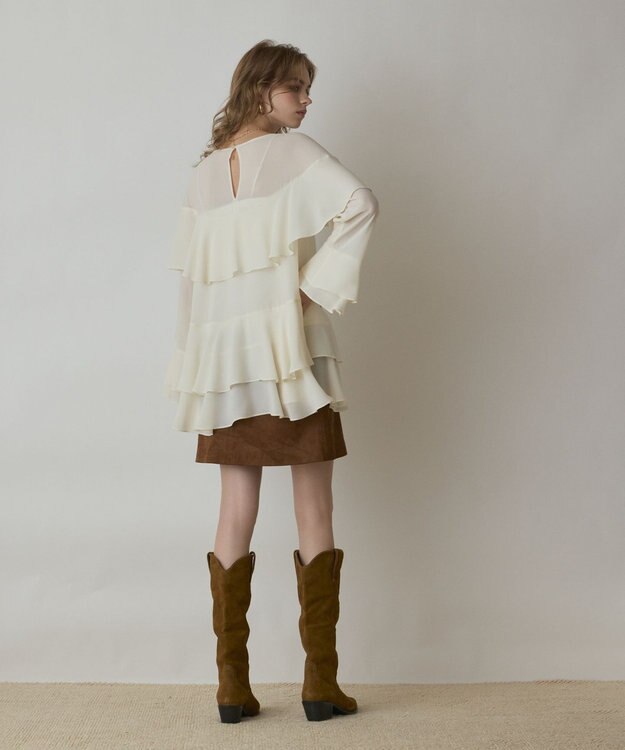 GRACE CONTINENTAL シフォンフリルブラウス キナリ