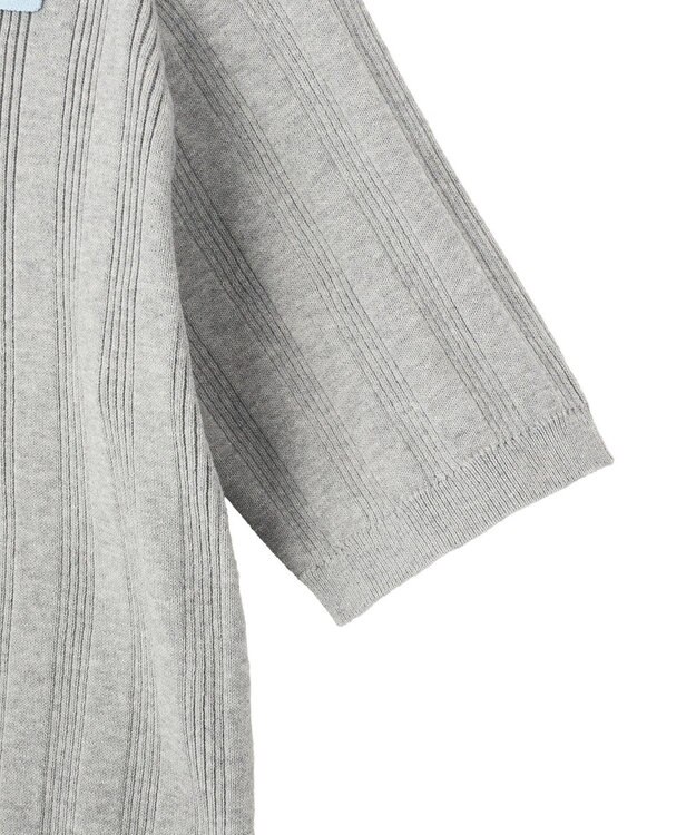 AMERICAN HOLIC 襟配色ニットポロ Light Gray