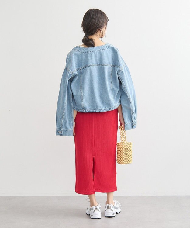 earth music&ecology 選べる丈カットナロースカート Red