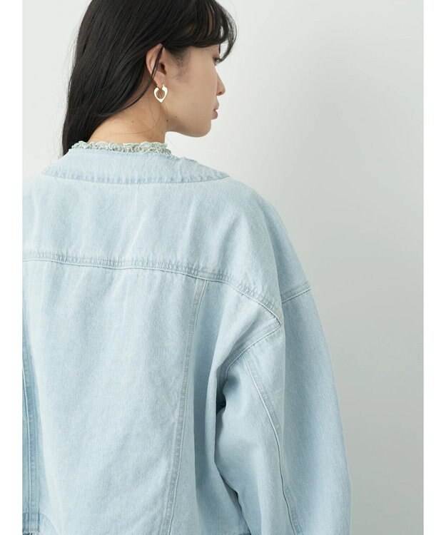 earth music&ecology ノーカラーＧジャン Light Indigo