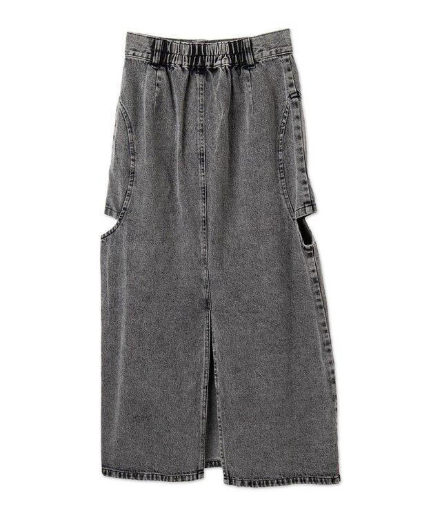 WEGO サークルカットレイヤードデニムロングスカート デニムブラックソノタ