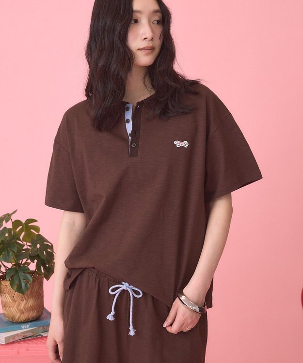 AMERICAN HOLIC 【PENNEY'S】配色ポロ+ショートパンツ Brown