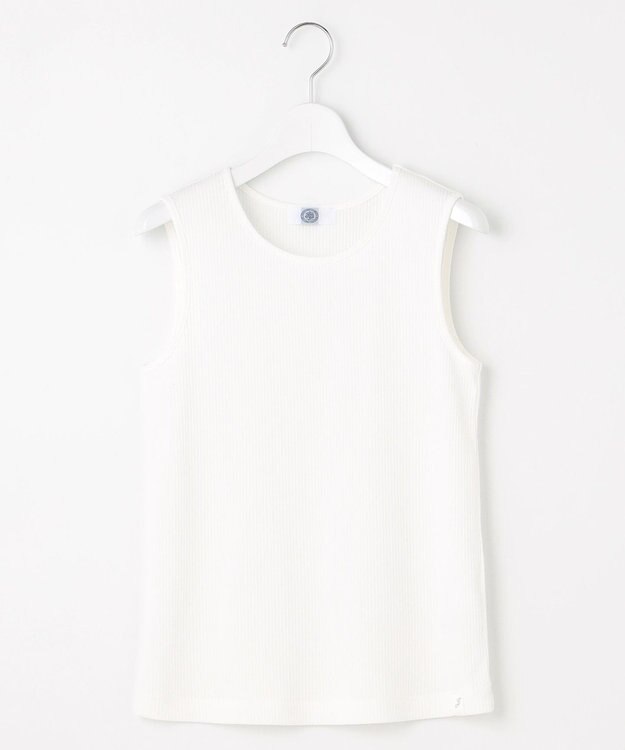 J.PRESS LADIES 【洗える】リブ ノースリーブ カットソー ホワイト系