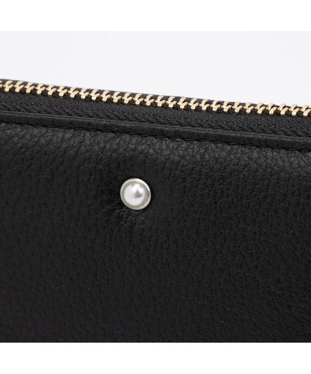 UNBILLION ペルケ perche / パール調ストラップ・ジャバラカードウォレット シルバー