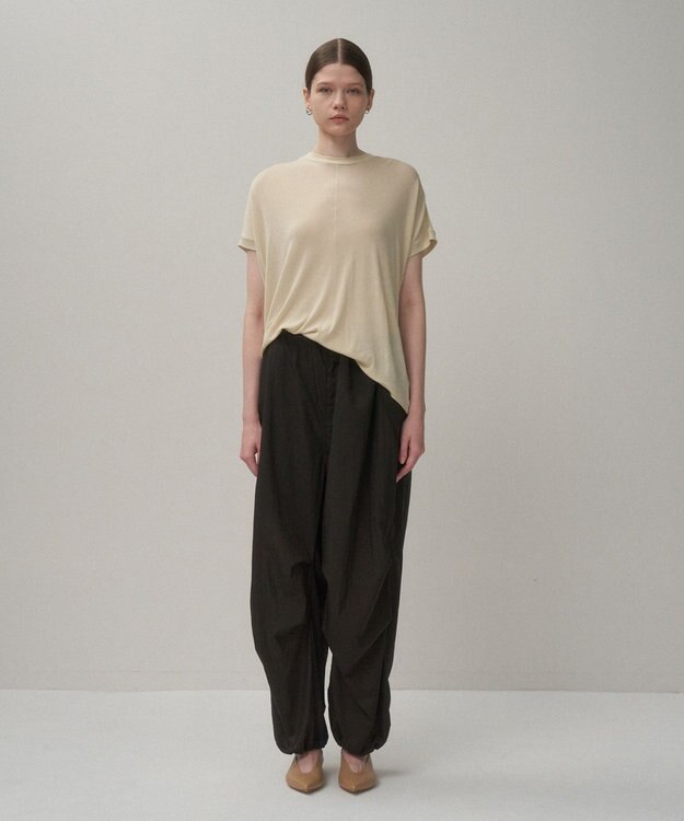 ATON COTTON LINEN FRAISE | オーバーサイズＴシャツ BEIGE