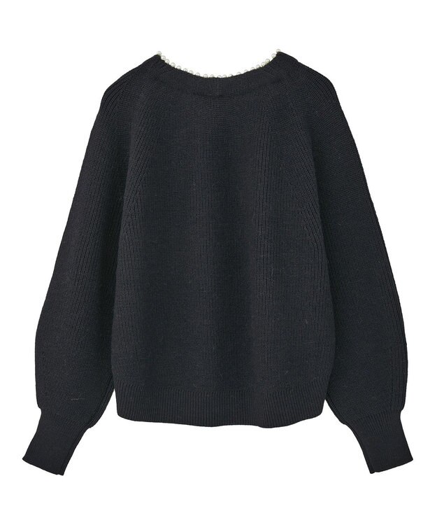 YECCA VECCA パールネックニット Navy