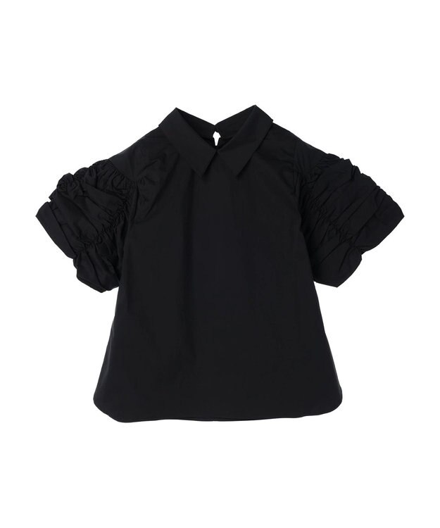 Green Parks AnriettMusee ギャザースリーブブラウス Black