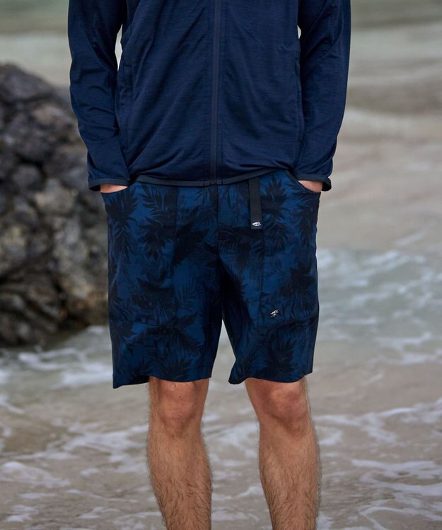 JOSEPH ABBOUD MOUNTAIN 【UNISEX】軽量/ECO撥水 3Dエンボスリーフショーツ ネイビー系6