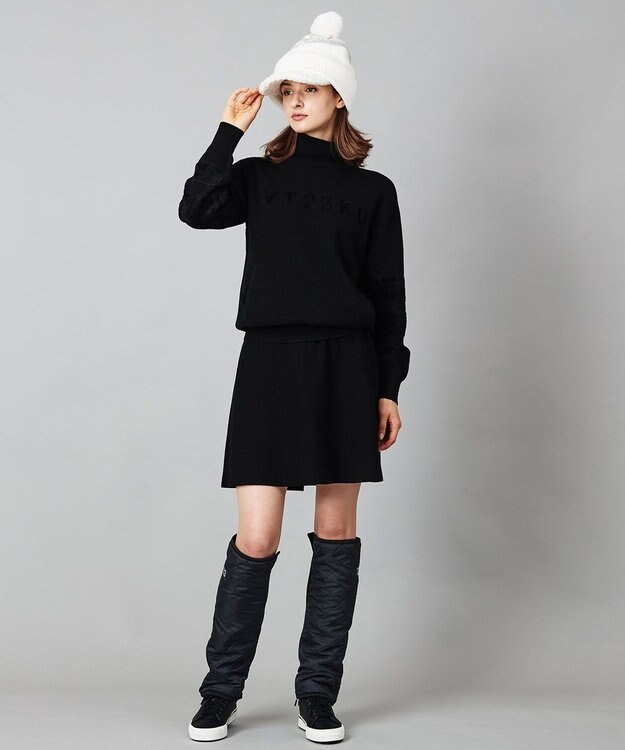 23区GOLF 【WOMEN】【手洗い可】ニット フレアスカート ブラック系