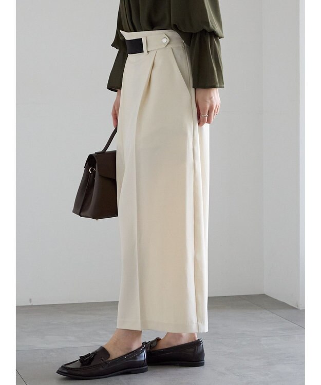 Te chichi アシメクロップドパンツ オフホワイト