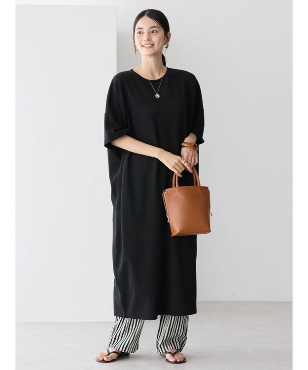 AMERICAN HOLIC 接触冷感カットジョーゼットボックスワンピース Black