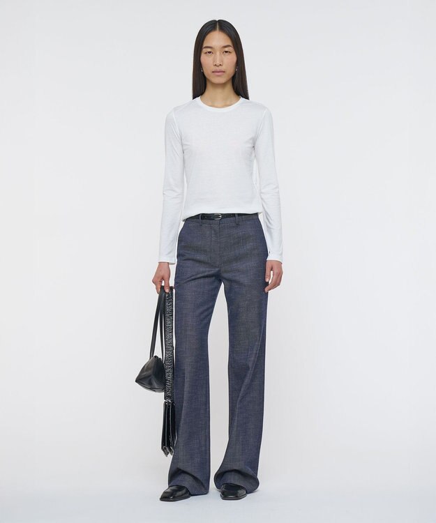 JOSEPH 【洗える】コットンシルク　ロングスリーブティーシャツ Off white