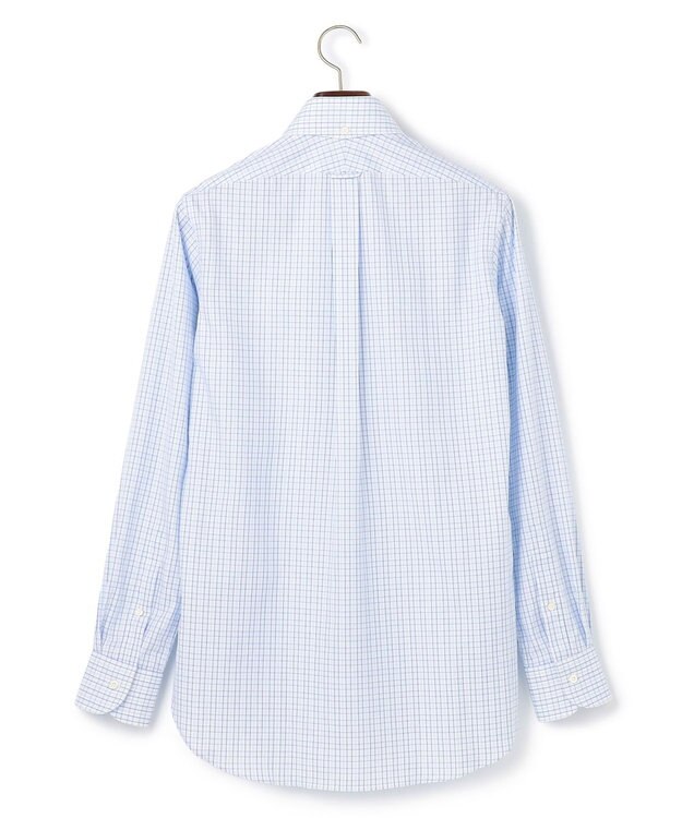 J.PRESS MEN 【PREMIUM PLEATS / 形態安定】タッタソールチェック ドレスシャツ / B.D. サックスブルー系3