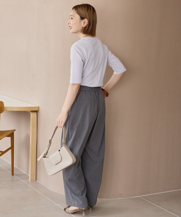 AMERICAN HOLIC リブ5分袖プルオーバー Lavender