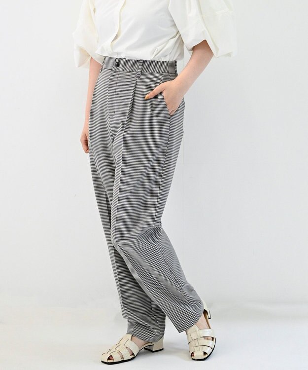 FORFORMO Stretch Tuck Pants  ストレッチタックパンツ チェックブラック