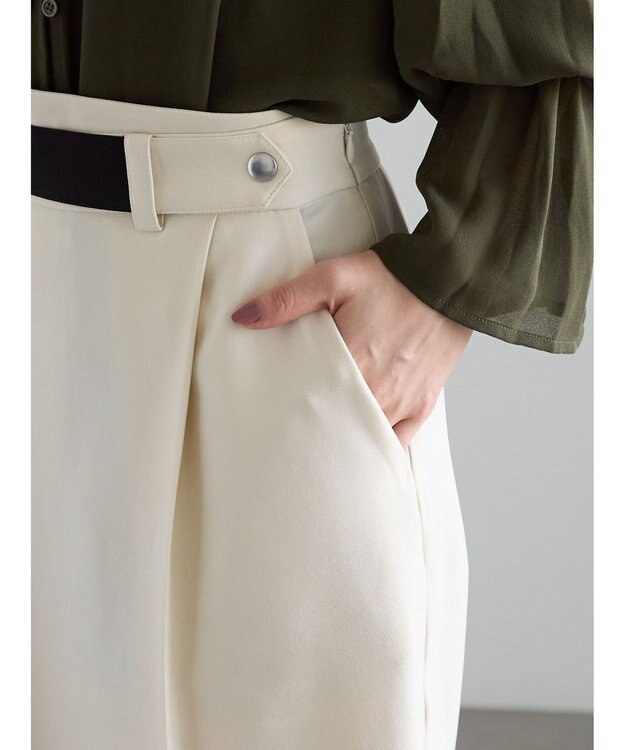 Te chichi アシメクロップドパンツ オフホワイト