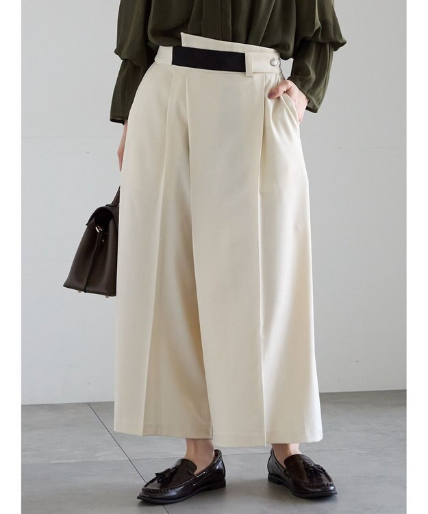 Te chichi アシメクロップドパンツ オフホワイト