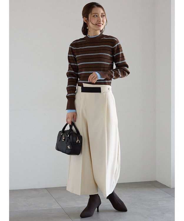 Te chichi アシメクロップドパンツ オフホワイト